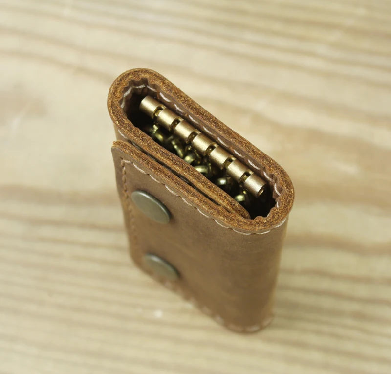 Handmade Vintage Genuine Leather Key Holder Men keyChain Cover Leather Key Wallet Men key case bag Women Key Organizer