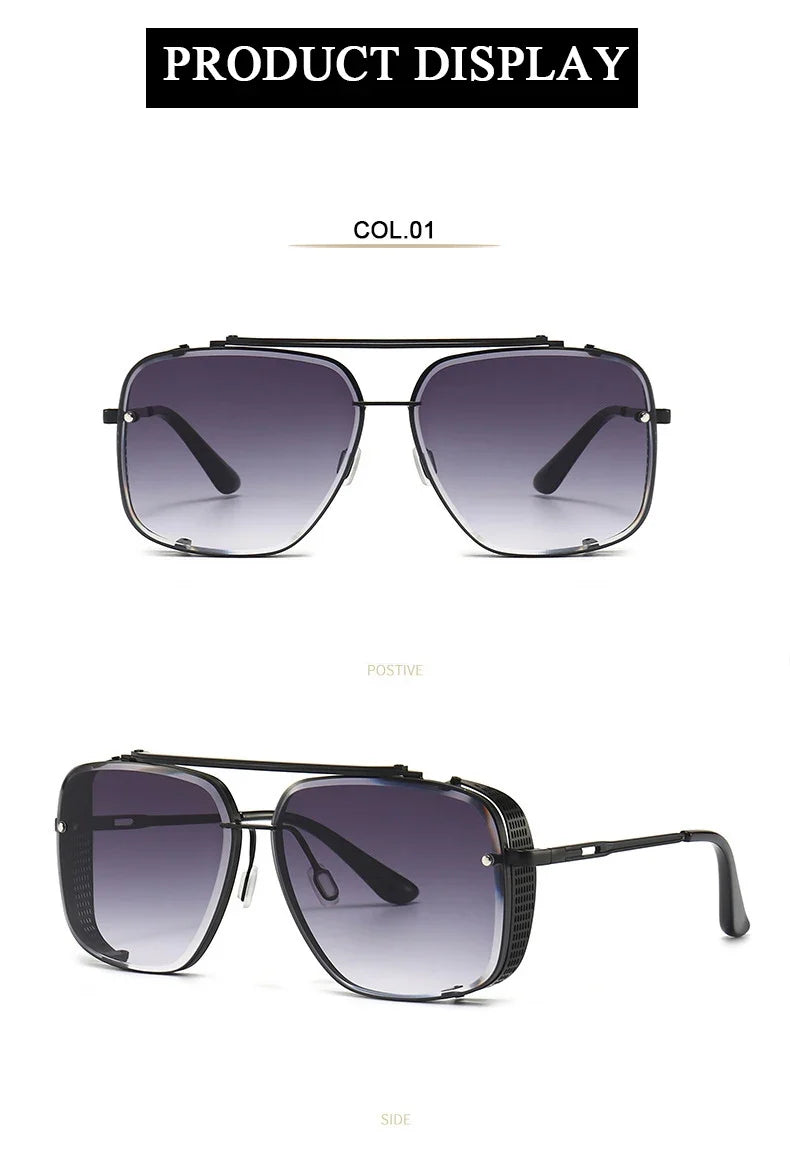 New Punk Sunglasses For Men Fashion Square Vintage Steampunk Glasses Luxury Oculos De Sol Masculino Luxe Lunette De Soleil Homme