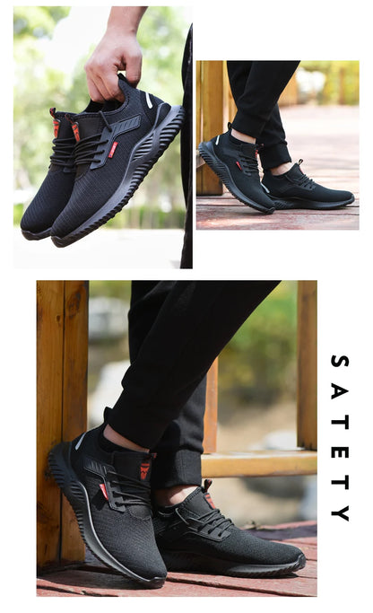 Work Safety Shoes Anti-Smashing Steel Toe Puncture Proof Construction Lightweight Breathable Sneakers shoes Men Women is Light