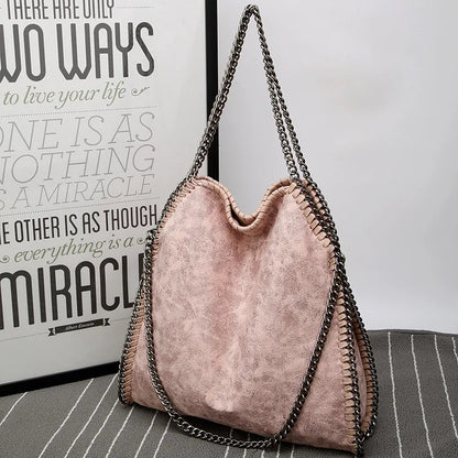 Fashion New Women's Chain Shoulder Bag Large Capacity Crossbody Tote Bag Female Foldable Solid Color Handbags Shopping Bags