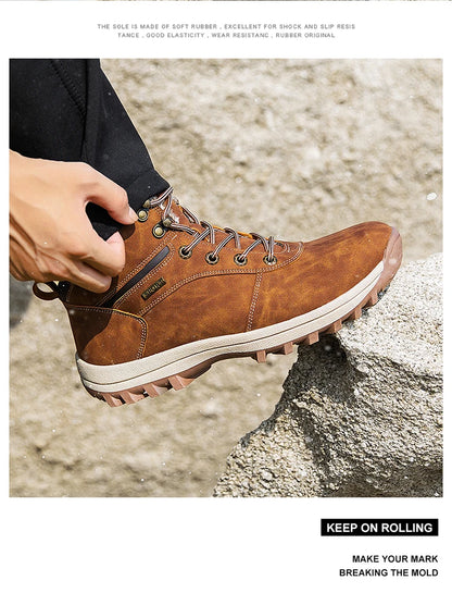 Winter Waterproof Men Boots Plush Super Warm Snow Boots for Men Sneakers Big Size 48 Men Ankle Boots Outdoor Shoes Botas Hombre