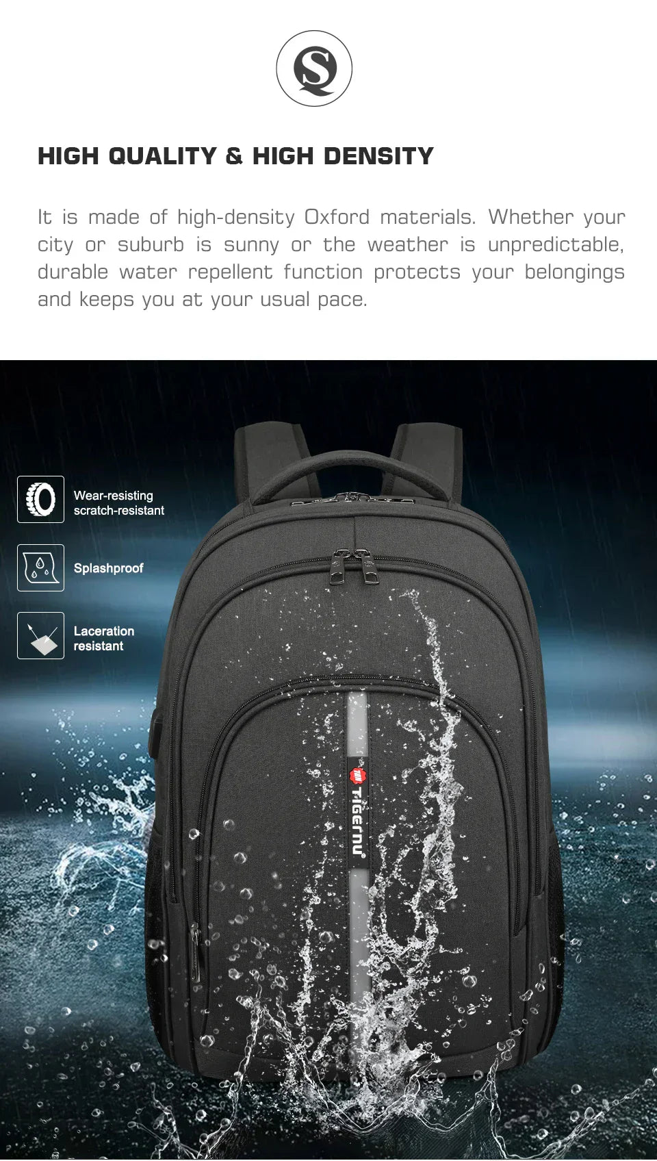 Large Capacity Backpack 15.6inch Laptop Backpack Anti Theft Men Backpack College Schoolbag Travel Backpack Bag For Men