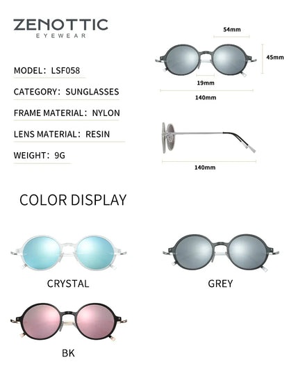 Nylon Titanium Sunglasses Men Retro Small Round Driving Polarized Sun Glasses for Women Mirrored UV400 Shades Eyewear