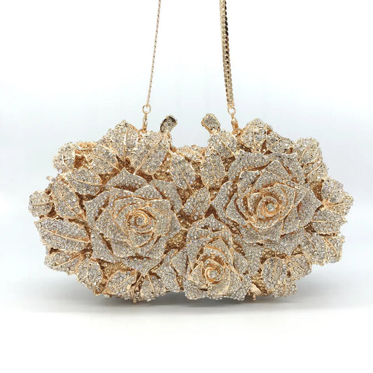 Golden Silver Color Stones Money Clutch Bag Women Crystal Clutches Bridal Handbags Wedding Party Cocktail Minaudiere Bag Purse