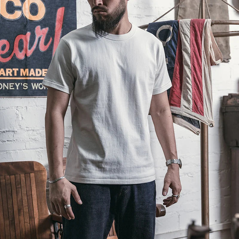 T-Shirts Heavyweight Short Sleeve Crew Neck Summer Men's Basic Tee