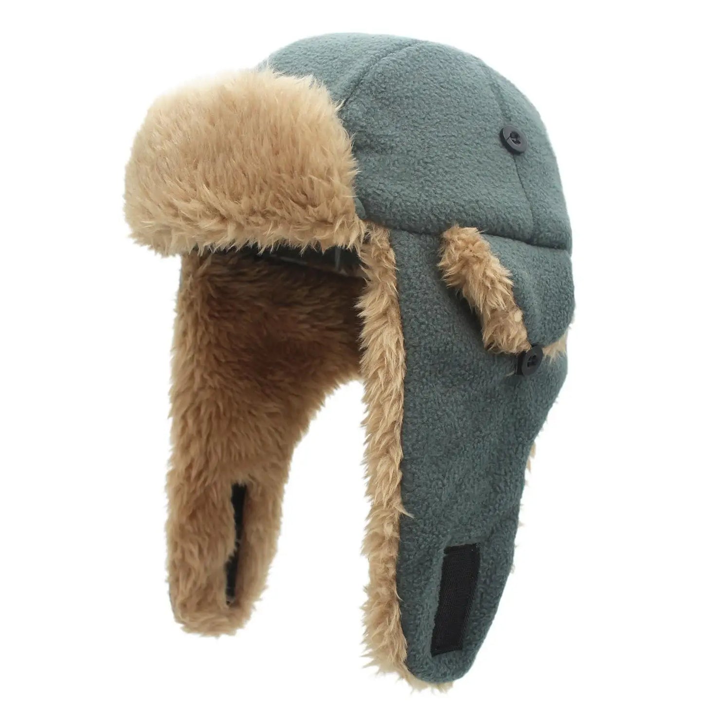 Toddler Boys Kids Fleece Trapper Sherpa Lined Windproof Winter Russian Hat with Large Flaps Warm Ski Hat