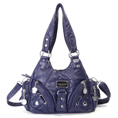 Vintage Women Handbags Soft Bag Small Top-handle Purse Fashion Satchel Multi-Pockets Shoulder Bag Hobos Phone Pack Tote Bag