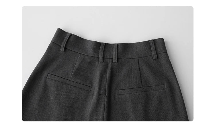 Simple Casual Women Twill Suit Pants Wide Leg Pants Straight Floor Pants Office Ladies Female Trousers