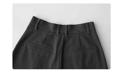 Simple Casual Women Twill Suit Pants Wide Leg Pants Straight Floor Pants Office Ladies Female Trousers