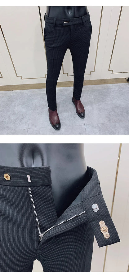 Men Suit Pants Formal Trousers Stretch Slim Pantalone Hombre Calça Masculina Solid Color Casual Dress Pants Fashion Men Clothing