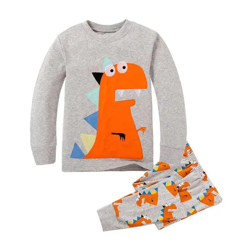 Digger Vehicle Baby Boys Clothes Suits 100% Cotton Children Pajamas Kids Sleepwear Sets Nightgown PJ'S Long Tees Shirts Pant Set