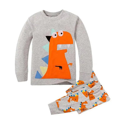 Digger Vehicle Baby Boys Clothes Suits 100% Cotton Children Pajamas Kids Sleepwear Sets Nightgown PJ'S Long Tees Shirts Pant Set