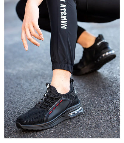 Work Shoes Hollow Breathable Steel Toe Boots Lightweight Safety Work Shoes Anti-slippery For Men Women Male Work Sneaker