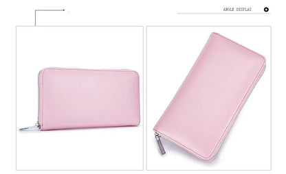Men wallet genuine leather passport RFID long large capacity organ mobile phone  multi function card holder unisex wallets