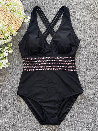 2023 Sexy One Piece Swimsuit Women Cross Bandage Backless Swimwear Female Push Up Monokini Bathers Bathing Suits Beachwear Swim
