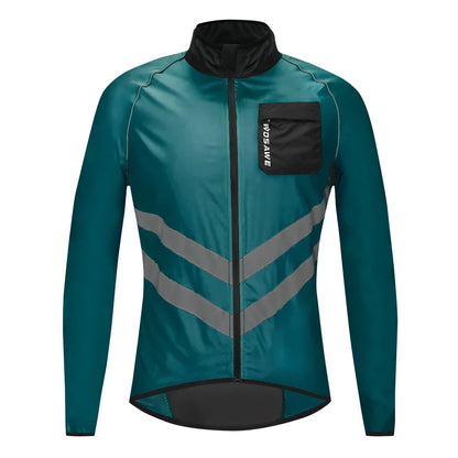 Ultralight Men's Cycling Windbreaker Reflective Jacket Windproof Bike Jacket Water Resistant MTB Road Bicycle Long Jersey