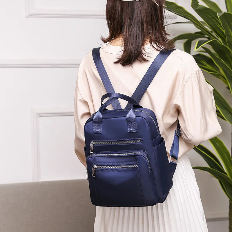 Women Backpack Travel Casual Waterproof Oxford Shoulder Bags Female Large Capacity Handbag Rucksack Black Purse School Pack