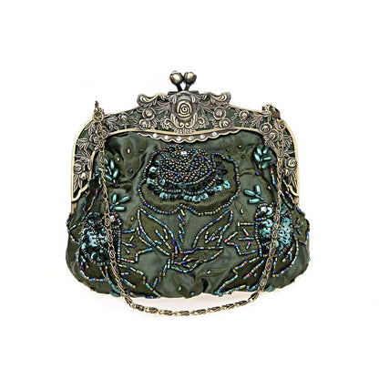 Retro Embroidery Designer Bags Luxury Purses and Handbags Bead bag Sequins Clutch Purse Chains Shoulder Evening Bag Z348