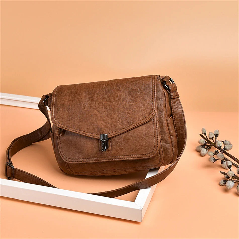 Vintage Soft Leather femmels' Shoulder Bags Luxury Handbags Women's Packet New Designer Small Crossbody Bag 2021 Sac à Femme
