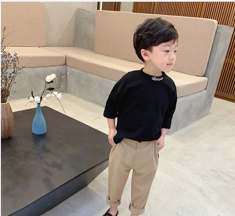 Teenager Boys Pink Black Jacket+Pants 2Pcs Clothing Set Gentleman Kids Formal Wedding Suit Children Performance Graduation Dress