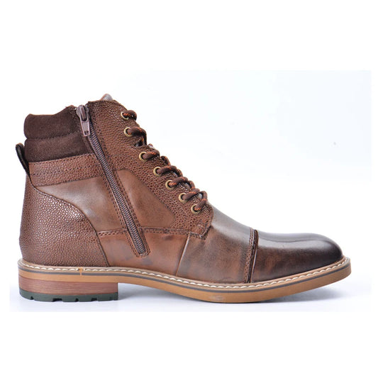 New Men Boots Winter boots genuine leather handmade big size brown man casual lace-up boots Non-slip warm boots 2025