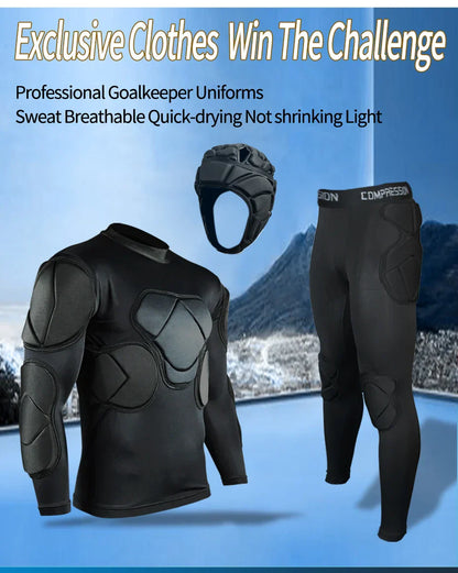 Men's Soccer Goalkeeper Jersey Training Uniform EVA Thick Sponge Protection Football Goalkeeper Uniform Sport Pants