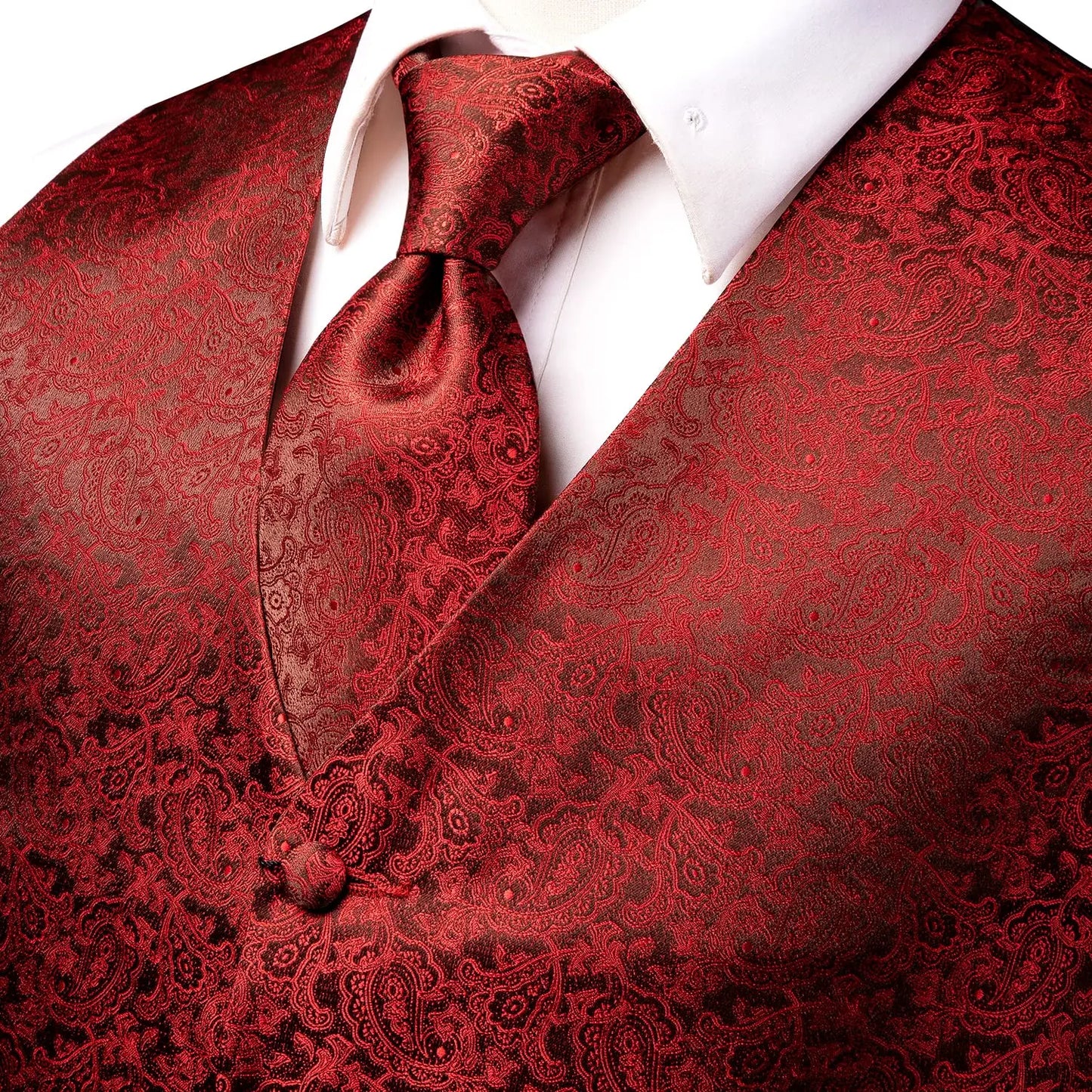 Luxury Silk Mens Vests Rose Gold Pink Striped Waistcoat Necktie Bowtie Hanky Cufflinks Set Waist Jacket For Men Wedding