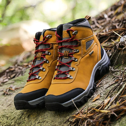 Brand Men's Ankle Boots Waterproof Leather Sneakers Breathable Outdoor Men Hiking Boots No-slip Men's Work Shoes Size 39-47