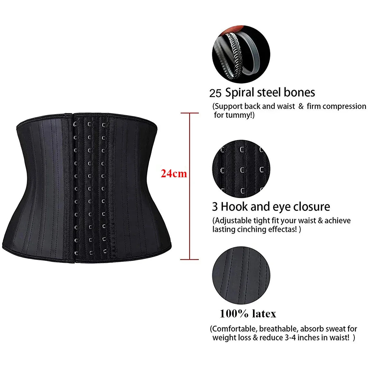 Short Torso Corset Waist Trainer Latex Body Shapewear Women Tummy Shaper Belly Sheath Sllimming Belt Modeling Strap Weight Loss