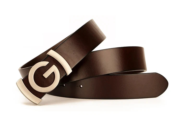 New Wide 34mm Male belt Famous Style Metal G Buckle Brand Women Belt Genuine Leather business Luxury Belts for Men Strap jeans