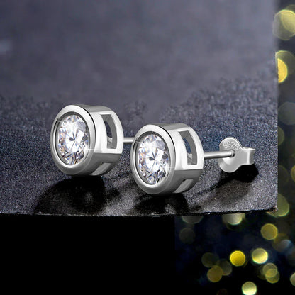Real 2 Carat D Color Moissanite Earrings 로듐 For Women Gold Color 100% 925 Sterling Silver Sparkling Fine Jewelry