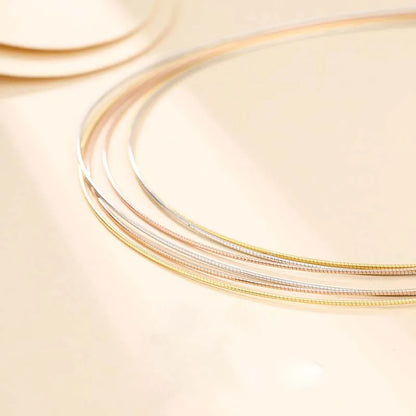 Genuine Real Pure Solid 925 Sterling Silver Necklace for Women Punk Rock Rose Gold Snake Chains Jewelry Female Necklaces Choker