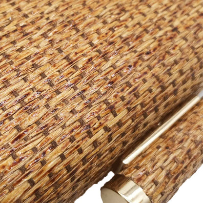Straw Women Metal Clutches Chain Shoulder and Crossbody Bags Ladies Party Cockatail Evening Beach Clutch Purse
