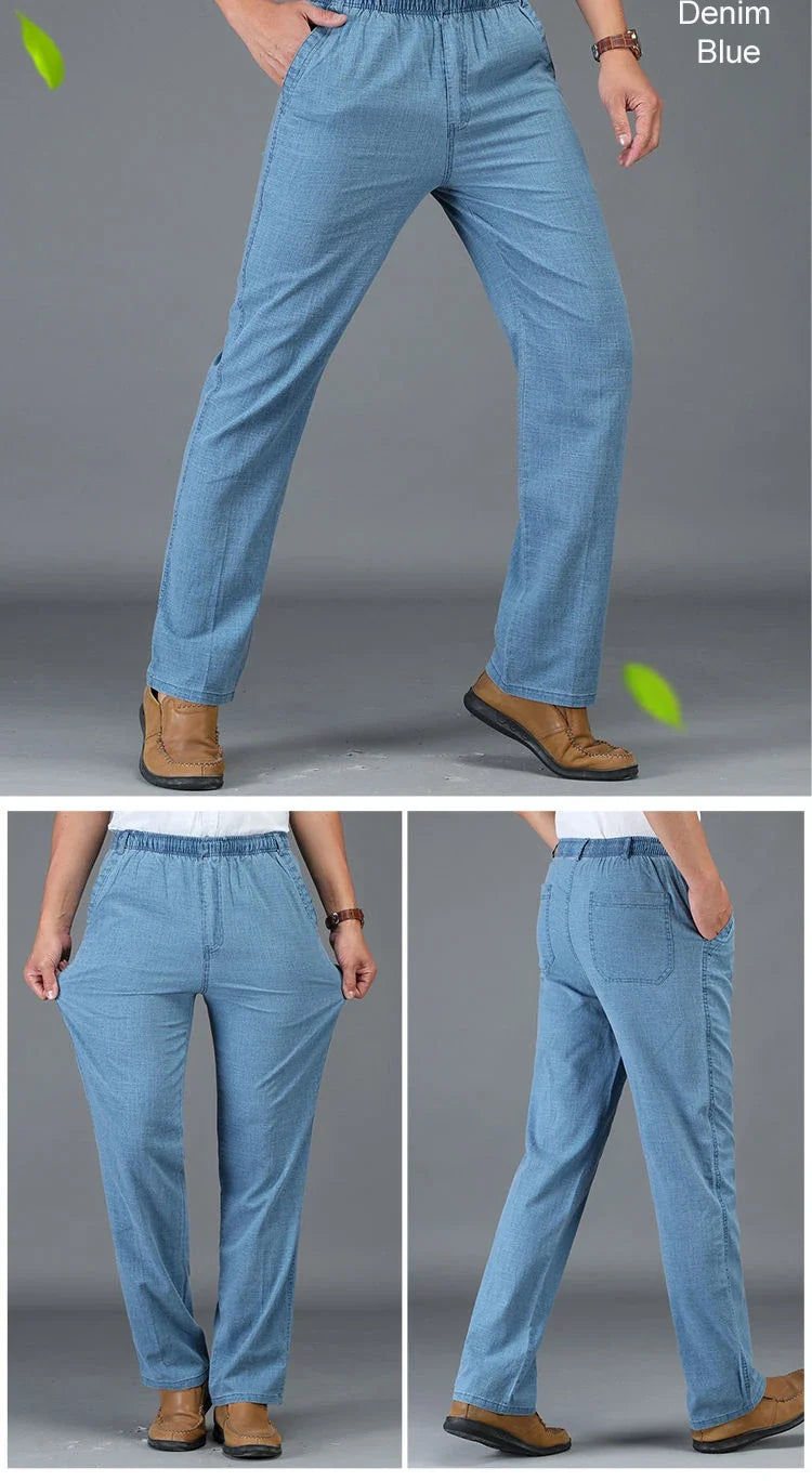 Summer Linen Men Casual Pants Work Wear Office Thin Golf Straight Long Formal Suit Trousers Plus Size 5xl 2024 New