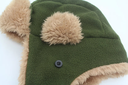 Toddler Boys Kids Fleece Trapper Sherpa Lined Windproof Winter Russian Hat with Large Flaps Warm Ski Hat