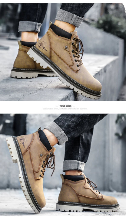 Brand Men Super Warm Snow Boots Winter Men's Ankle Boots Waterproof Short Boots Outdoor Sneakers Autumn Men's Motorcycle Boots