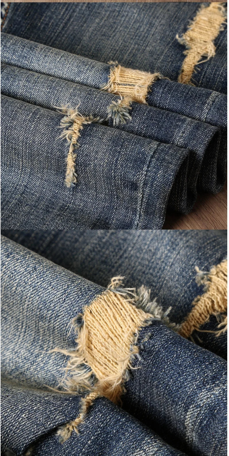 Indian Avatar Embroidered Jeans Men Scratch Long Cracks High Street Pants Soft Red Ears Blue Grey Slim 2020 Western Style