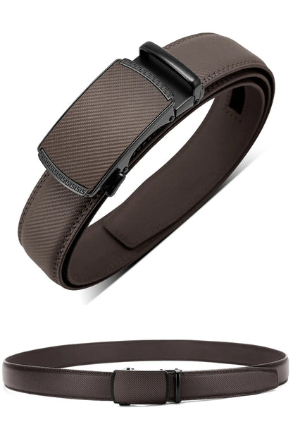 Multicolor Genuine Leather Men's Belts Fashion Business Automatic Buckle Straps Ratchet Cow Leather Waistband 3.5cm Width