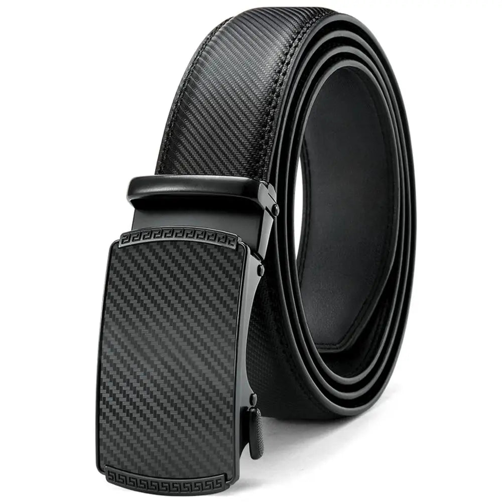Multicolor Genuine Leather Men's Belts Fashion Business Automatic Buckle Straps Ratchet Cow Leather Waistband 3.5cm Width