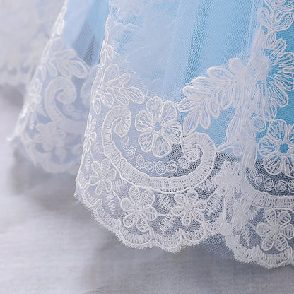 Long Sleeve Baby Girls Dress Newborn White Baptism Tulle Party Wedding 1st Birthday Princess Dresses Infant Girls Bow Prom Gown