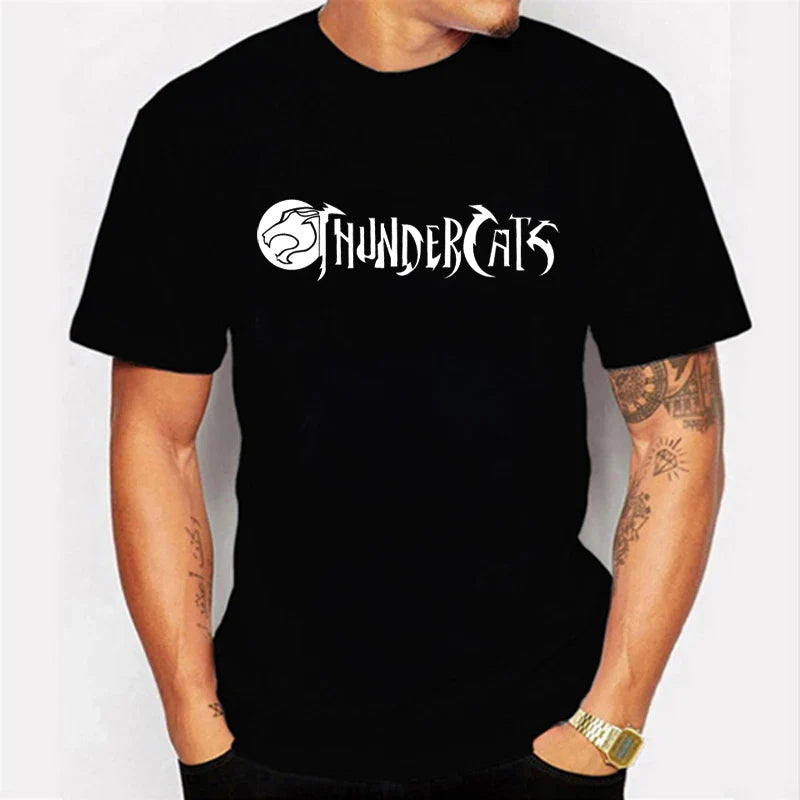Luminous T-shirt Mens Fashion Casual Short Sleeve Round Neck Tops Mens Clothing Hipster Glowing ThunderCat T-shirt