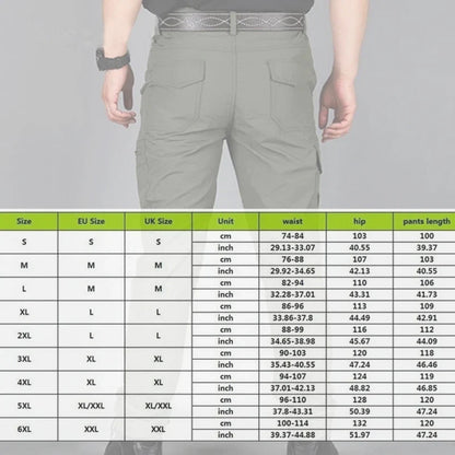 Casual Pants Men Summer Tactical Military Training Pants Military Style Mens Cargo Pants Waterproof Quick Dry Solid Trousers