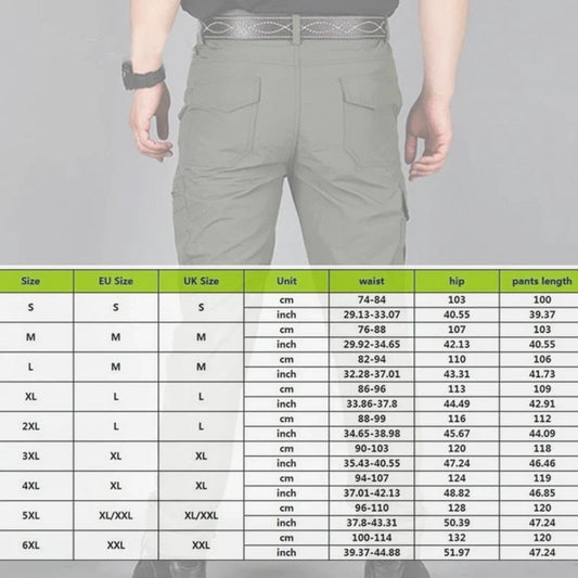Casual Pants Men Summer Tactical Military Training Pants Military Style Mens Cargo Pants Waterproof Quick Dry Solid Trousers