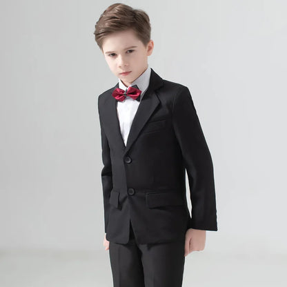 Flower Boys Wedding Suit Kids Prom Party Tuxedo Formal Blazer Children's Day Pinao Performance Costume school uniform 2-16T