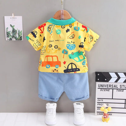 New Summer Baby Girls Clothes Suit Fashion Children Boys Cotton T-Shirt Shorts 2Pcs/Sets Toddler Casual Clothing Kids Tracksuits