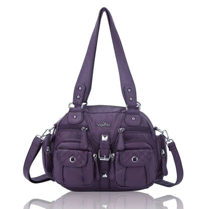 Vintage Bag Women Small Handbags Satchel Top-handle Handbag PU Shoulder Bag Fashion Dumpling Pack Multi-pockets Shoulder Bags