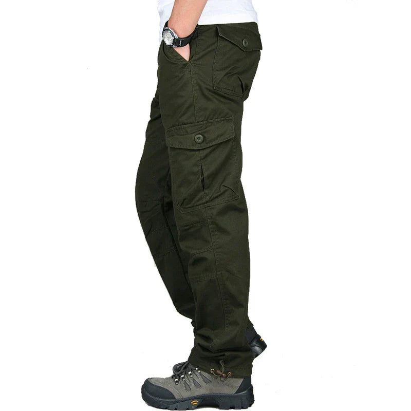Spring Cargo Pants Men Multi Pockets Tactical Pants Male Autumn Outwear Streetwear Army Straight Slacks Casual Long Trousers