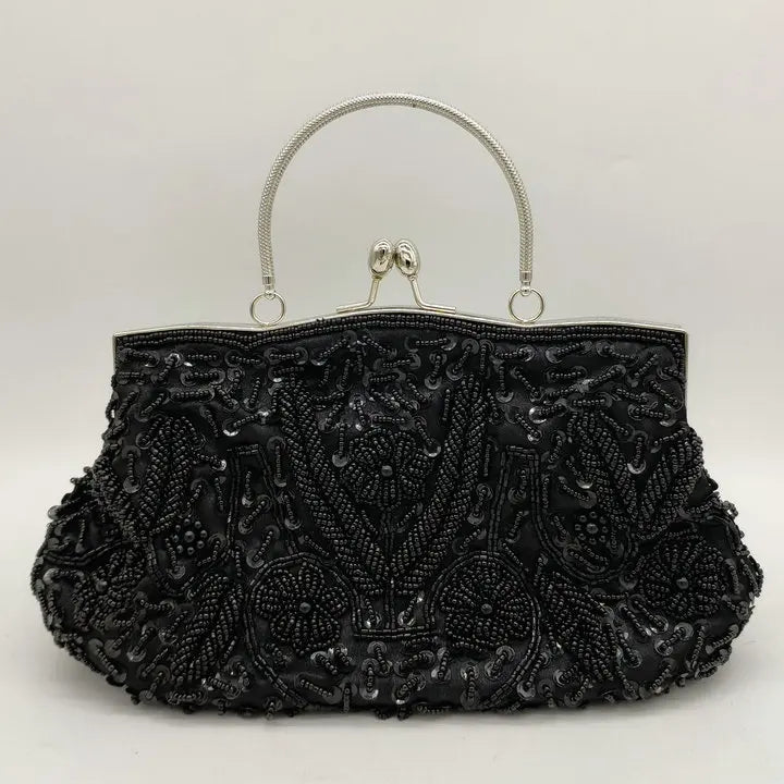 Elegant Frame Women Formal Beaded Evening Purses and Handbags Bridal Sequins Clutch Bag Cocktail Party Bag
