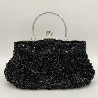Elegant Frame Women Formal Beaded Evening Purses and Handbags Bridal Sequins Clutch Bag Cocktail Party Bag