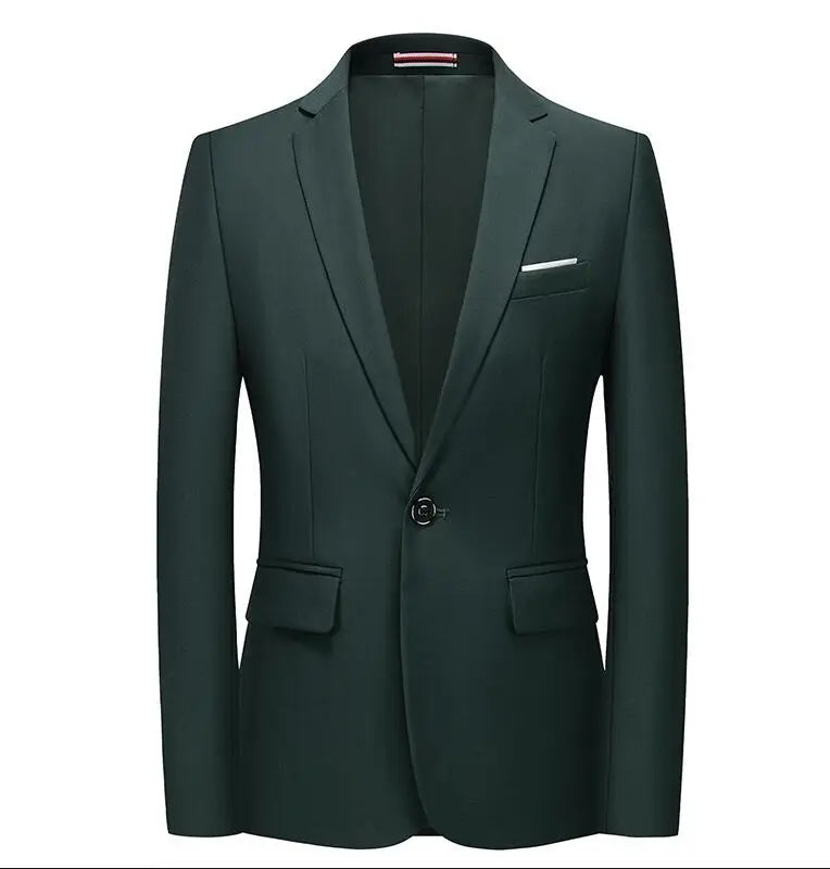 Bright Green Single Button Men's Blazer, Asian Size Slim Suit Jacket, Wedding Dress Coat, White and Black Tops.